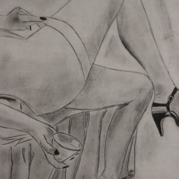 Drawing titled "Femme" by Jean-Jacques Gastaud, Original Artwork