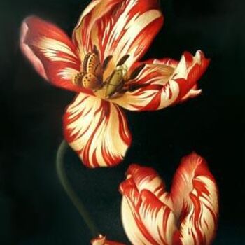 Painting titled "tulipes" by Jean-Jacques Hauser, Original Artwork