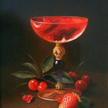 Painting titled "Coupe et fruits" by Jean-Jacques Hauser, Original Artwork