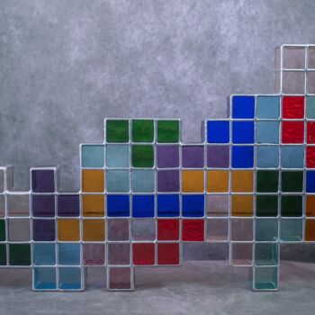 Sculpture intitulée "Tetris by JimaJine" par Jean-Jacques Joujon (JimaJine), Œuvre d'art originale, Verre