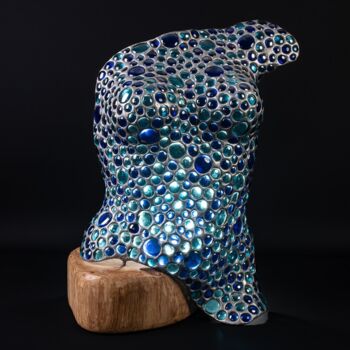 Escultura titulada "Bute billes de verre" por Jean-Jacques Joujon (JimaJine), Obra de arte original, Vidrio