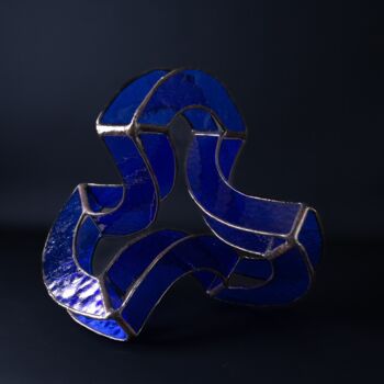 Escultura intitulada "Infiniment bleu 6 a…" por Jean-Jacques Joujon (JimaJine), Obras de arte originais, Vidro