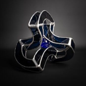 Sculpture intitulée "Infiniment bleu 6 a…" par Jean-Jacques Joujon (JimaJine), Œuvre d'art originale, Verre