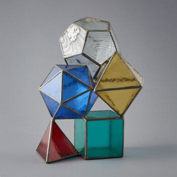 Sculptuur getiteld "Les 5 éléments - So…" door Jean-Jacques Joujon (JimaJine), Origineel Kunstwerk, Glas