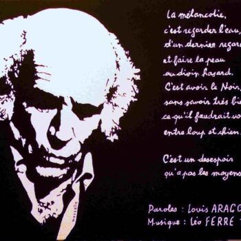 Картина под названием "Ferre chante Aragon" - Jean-Jacques Mazzella, Подлинное произведение искусства