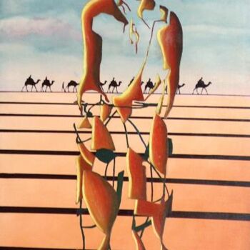 Peinture intitulée "le chamelier" par Jean-Jacques Mazzella, Œuvre d'art originale