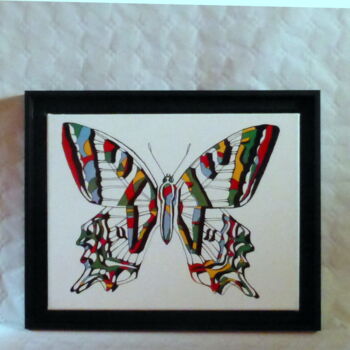 Peinture intitulée "papillonus troublic…" par Jean-Jacques Mazzella, Œuvre d'art originale, Huile