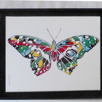 Malerei mit dem Titel "papillonus curious" von Jean-Jacques Mazzella, Original-Kunstwerk, Öl