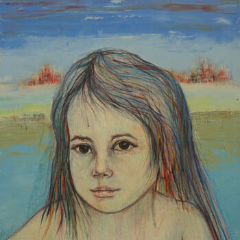 Peinture intitulée "L’enfant blanc" par Jj Neu, Œuvre d'art originale, Huile Monté sur Châssis en bois