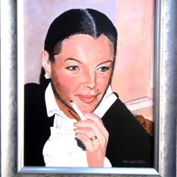 Painting titled "Romy Schneider" by Jean-Jacques Varlet, Original Artwork, Oil Mounted on Wood Stretcher frame