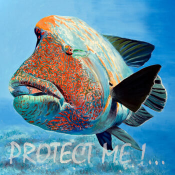 Painting titled "Protect me ! /6" by Jean-Jacques Venturini, Original Artwork, Oil Mounted on Other rigid panel