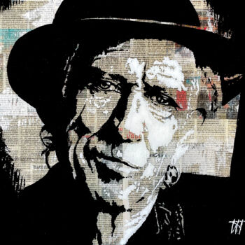 Painting titled "Keith Richards/6" by Jean-Jacques Venturini, Original Artwork, Oil