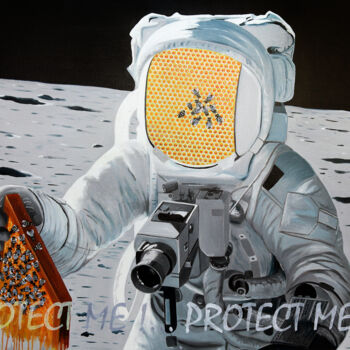 Peinture intitulée "Protect me ! / 4" par Jean-Jacques Venturini, Œuvre d'art originale, Huile