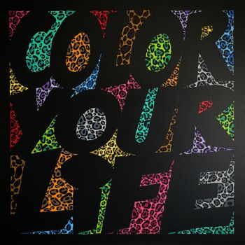 Malerei mit dem Titel "Color your life (pa…" von Jean Jam, Original-Kunstwerk, Acryl Auf Keilrahmen aus Holz montiert