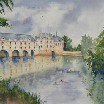 "chateau Chenonceau" başlıklı Tablo Jean Juillard tarafından, Orijinal sanat, Suluboya