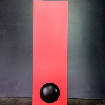 Sculpture intitulée "Hypno rouge et noir…" par Jean Lepreux, Œuvre d'art originale, Métaux