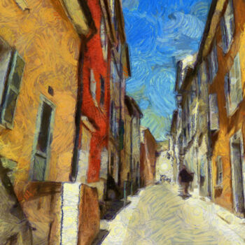 Fotografia zatytułowany „Rue de village” autorstwa Jean-Louis Bouzou, Oryginalna praca, Fotografia cyfrowa