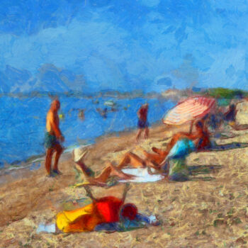 Photographie intitulée "La plage - 3" par Jean-Louis Bouzou, Œuvre d'art originale, Photographie numérique