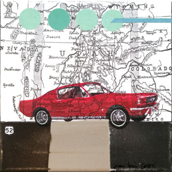 Collages titled "vintage highways #52" by Jean-Louis Conti, Original Artwork, Collages