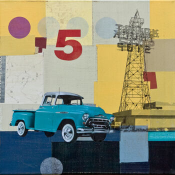 Collages intitulée "vintage highways #05" par Jean-Louis Conti, Œuvre d'art originale, Collages