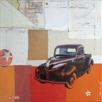 Collages titled "vintage highways #23" by Jean-Louis Conti, Original Artwork, Collages