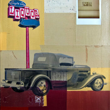 Colagens intitulada "vintage highways #07" por Jean-Louis Conti, Obras de arte originais, Colagens