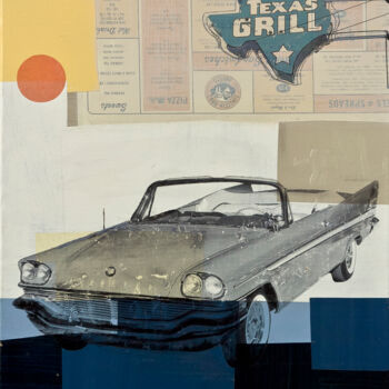 Collages titled "vintage highways #09" by Jean-Louis Conti, Original Artwork, Collages