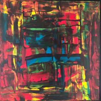 Painting titled "Vitrail" by Jean Louis Lacoste, Original Artwork, Acrylic