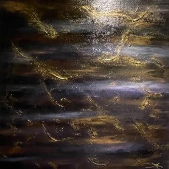 Painting titled "Univers d’or" by Jean Louis Lacoste, Original Artwork, Acrylic