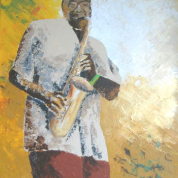 Картина под названием "saxophoniste.jpg 50…" - Jean Louis Macé, Подлинное произведение искусства