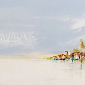 Peinture intitulée "Gruissan Panoramique" par Jean Louis Pauly, Œuvre d'art originale