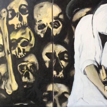 Картина под названием "Vaccination" - Jean Louis Renaudin, Подлинное произведение искусства, Масло Установлен на Деревянная…