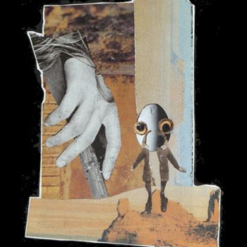 Collages titled "1. Le petit homme" by Jean-Louis Rivière, Original Artwork