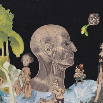Collages titled "16. La leçon d'anat…" by Jean-Louis Rivière, Original Artwork