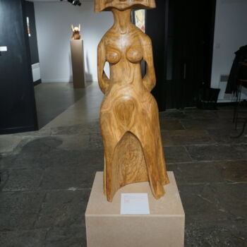 Sculpture intitulée "L'infante" par Jean Louis Roux, Œuvre d'art originale, Bois
