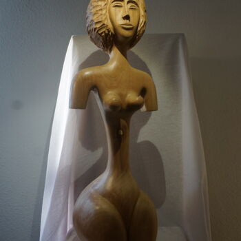 Sculpture titled "Calipige" by Jean Louis Roux, Original Artwork, Wood