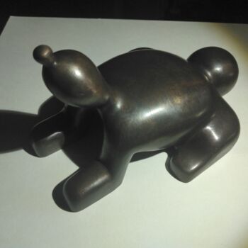 Sculpture intitulée "Le chien de sculpte…" par Jean Louis Roux, Œuvre d'art originale, Bronze