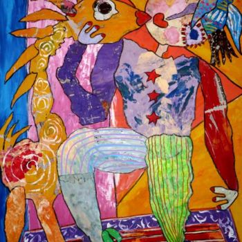 Peinture intitulée "Le baiser de la bel…" par Jean Louis Salvadori, Œuvre d'art originale