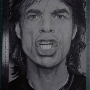 Dessin intitulée "Mick Jagger" par Jean-Louis Silvestri, Œuvre d'art originale, Pastel