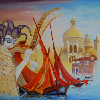 Painting titled "Venise magique 80x6…" by Jean-Luc Bénac, Original Artwork, Oil