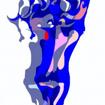 Arte digital titulada "Le Frisé Deux" por Jean-Luc Bohin, Obra de arte original, Collages