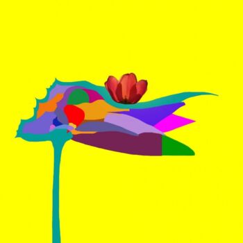 Digital Arts titled "Fleur au Sourcil Ro…" by Jean-Luc Bohin, Original Artwork, Digital Painting