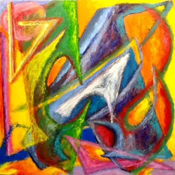 Painting titled "Composition 1" by Jean-Luc Coulaud, Original Artwork, Oil