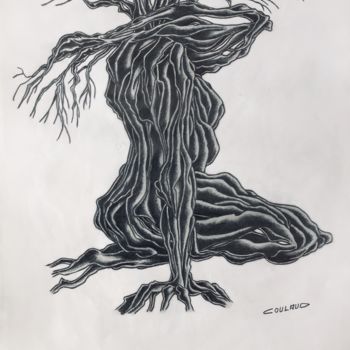 Σχέδιο με τίτλο "Étude arbrologique…" από Jean-Luc Coulaud, Αυθεντικά έργα τέχνης, Μολύβι