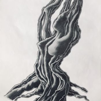 Drawing titled "Étude arbrologique…" by Jean-Luc Coulaud, Original Artwork, Pencil