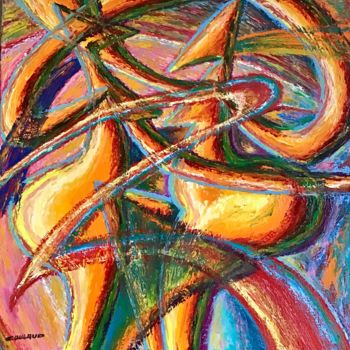 Painting titled "Abstraction B (Dans…" by Jean-Luc Coulaud, Original Artwork, Oil