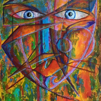 Painting titled "Portrait Bigarré" by Jean-Luc Coulaud, Original Artwork, Acrylic