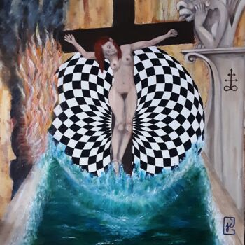 Картина под названием "Enfer" - Jean-Luc Gaillard, Подлинное произведение искусства, Масло