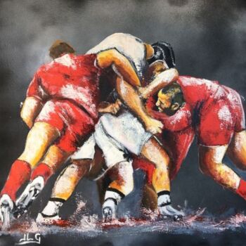 Peinture intitulée "RUGBY 86" par Jean-Luc Garcia, Œuvre d'art originale, Acrylique