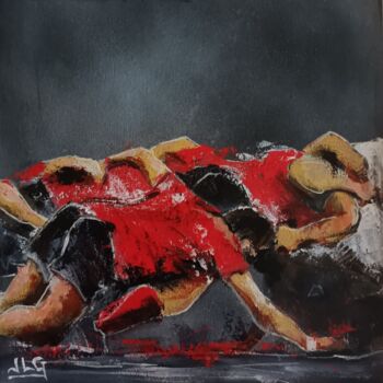 Картина под названием "Rugby 91" - Jean-Luc Garcia, Подлинное произведение искусства, Акрил